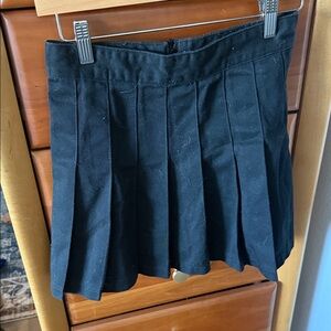 J Galt Black Pleated Mini Skirt